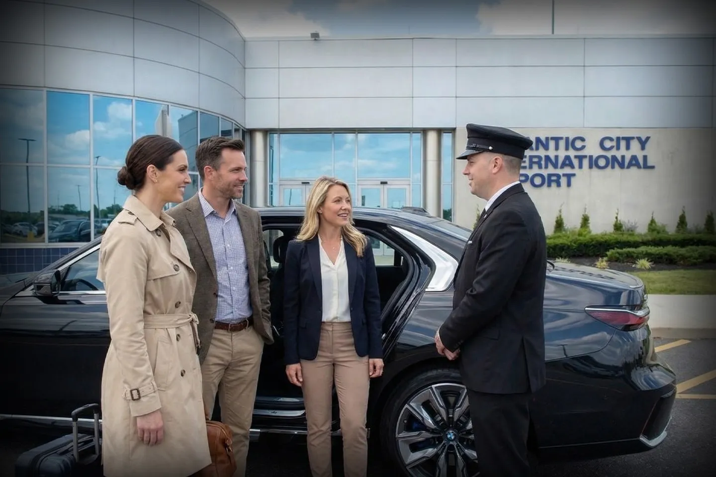 Professional airport car service in New Jersey with luxury vehicle and chauffeur
