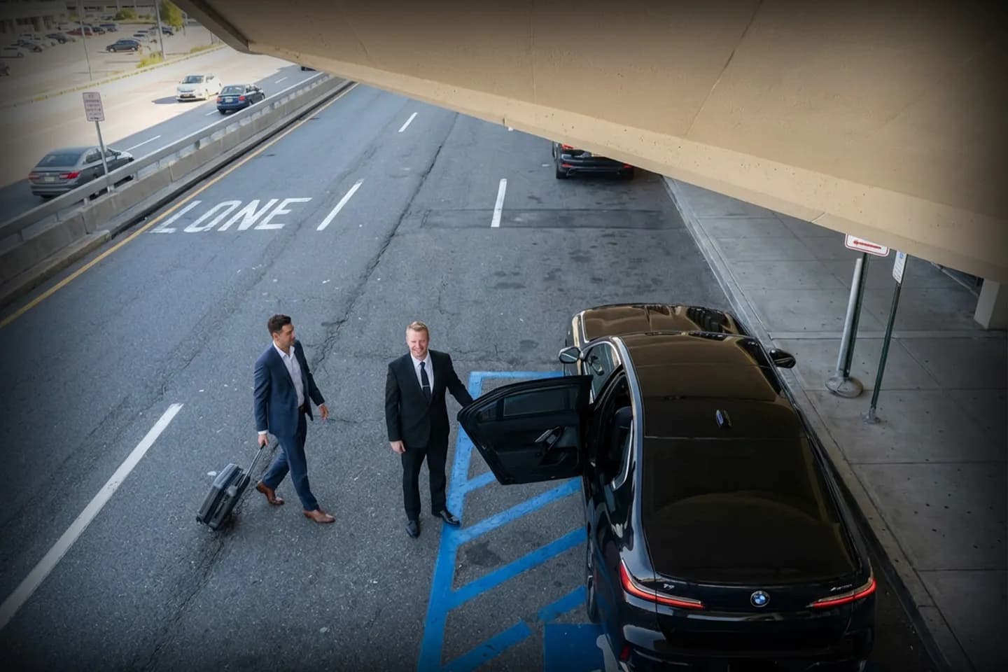 Private luxury car service providing airport transfer at Newark Liberty International Airport