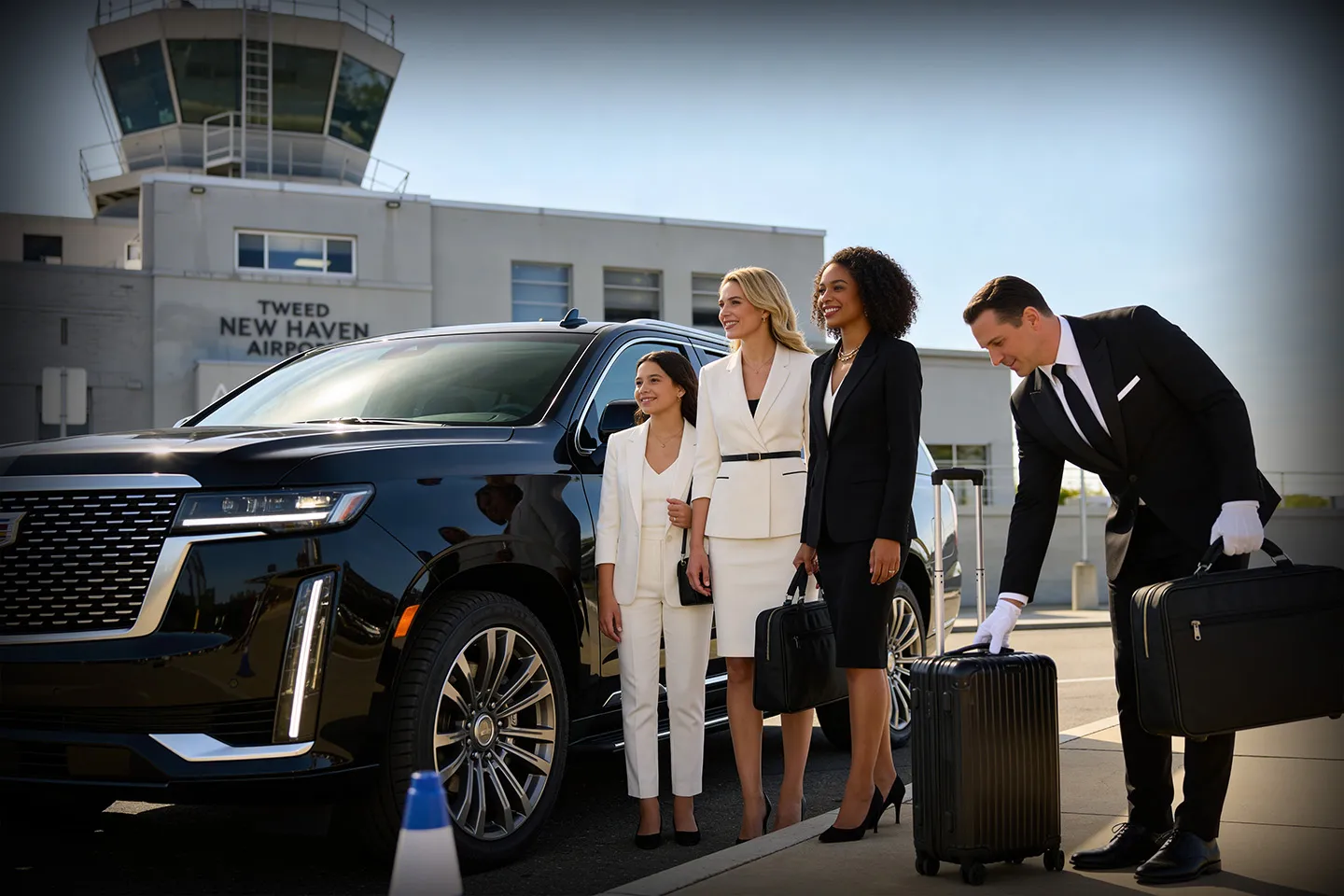 Chauffeur-driven executive car service to and from Tweed New Haven HVN Airport