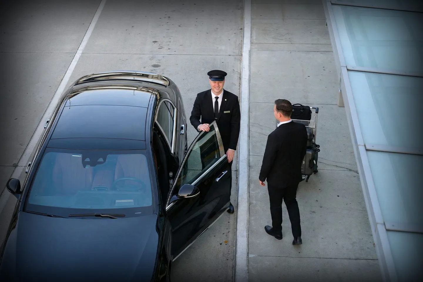 Luxury black car service near Pittsburgh International Airport for pickup and drop-off