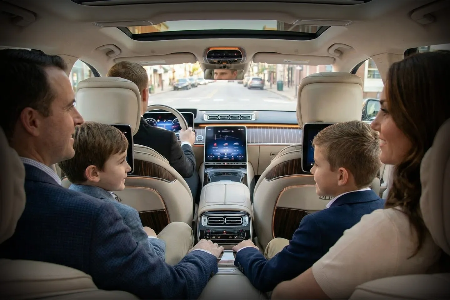 Professional chauffeur opening car door in Rockland County