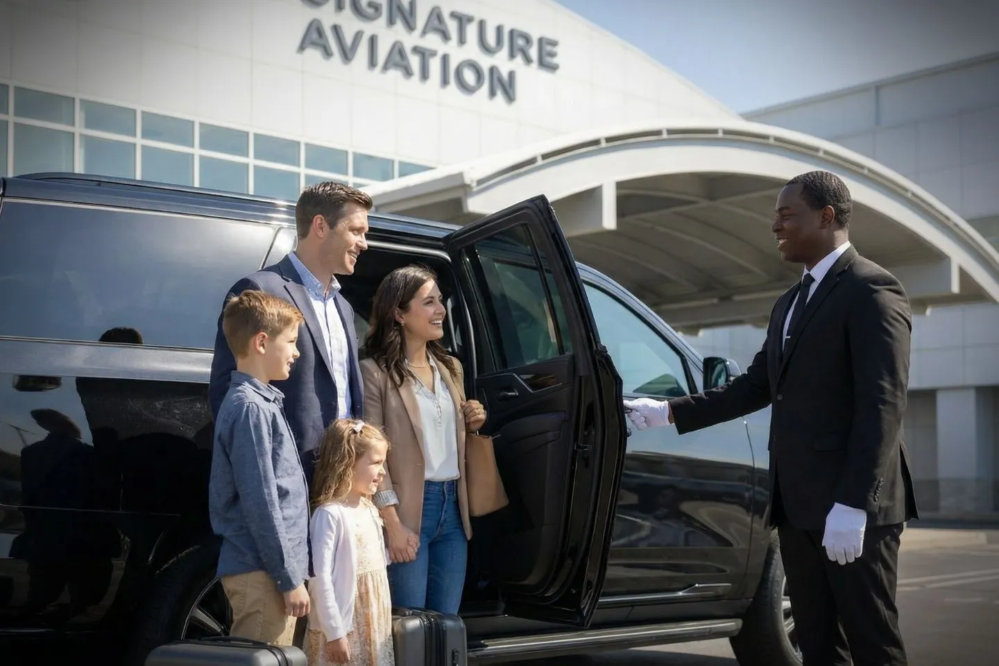 Executive TEB Car Service SUV transfer on I-95 heading to Teterboro Airport from New York, NY