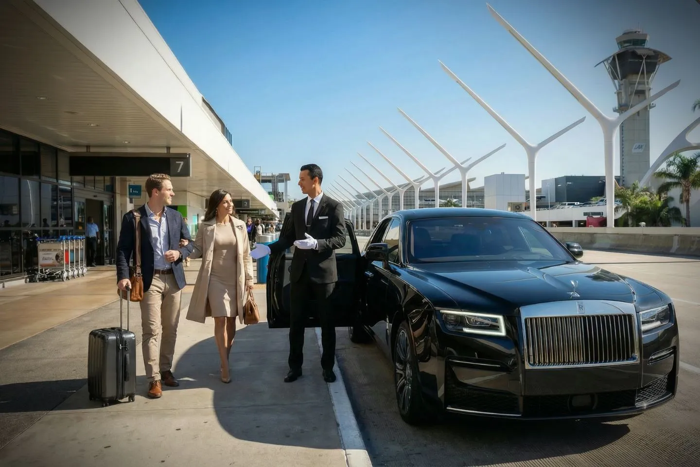 LBE Car Service SUV on I 405 near Los Angeles California airport transfer