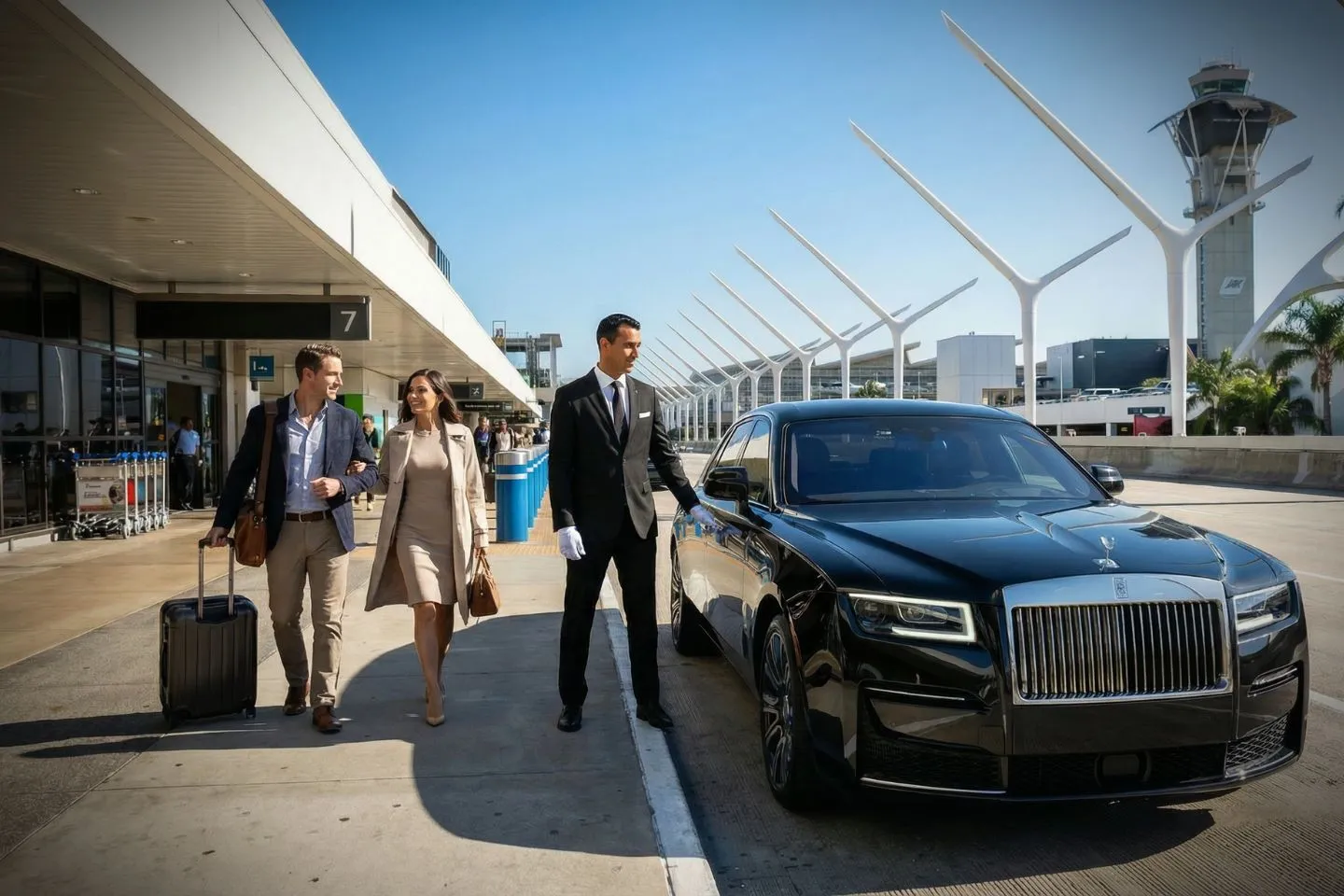Chauffeur with Los Angeles International (LAX) Car Service in downtown Los Angeles business district