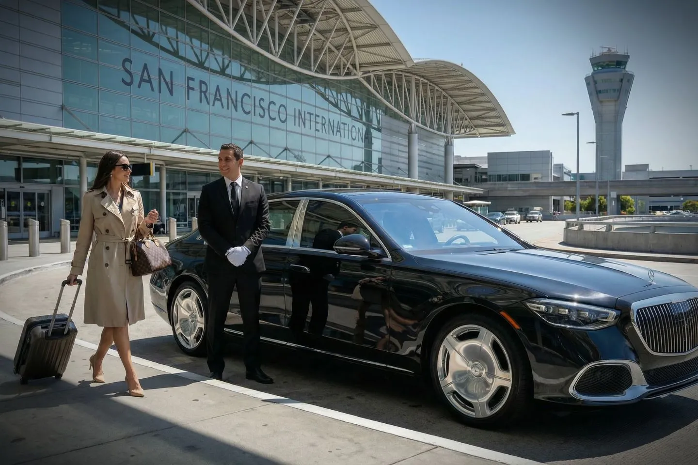 LBE Car Service SUV on US 101 near San Francisco California airport transfer
