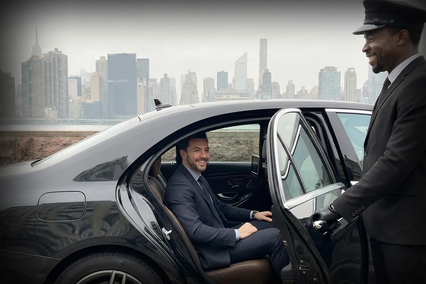 Car Service in New York City, NY Professional chauffeur driving New York City car service vehicle