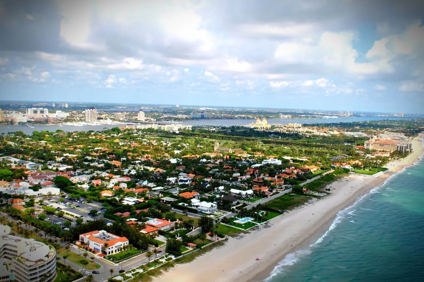 Car Service in Palm Beach, FL Aerial view of Palm Beach coastline.