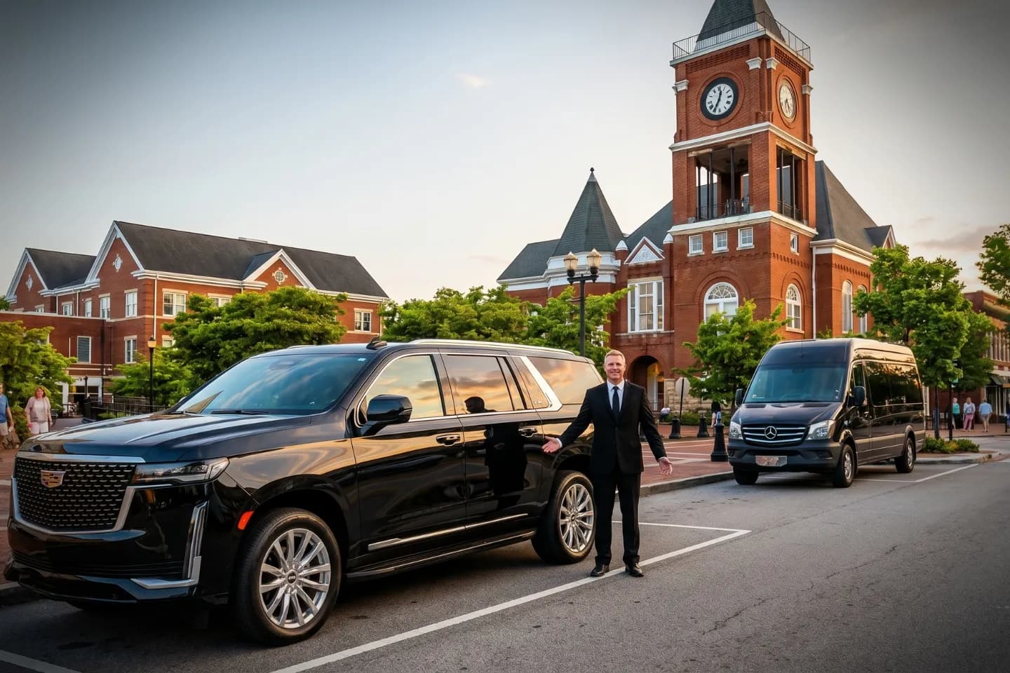 Car Service in Barnstable, MA Car Service in Barnstable, MA with luxury black sedan.