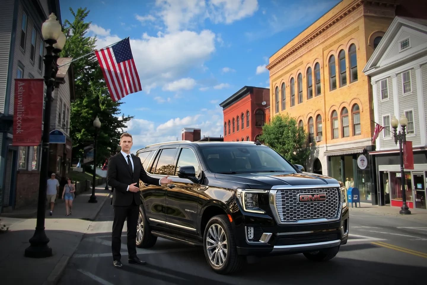 Car Service in Berkshire, MA Car Service in Berkshire, MA with luxury black sedan.