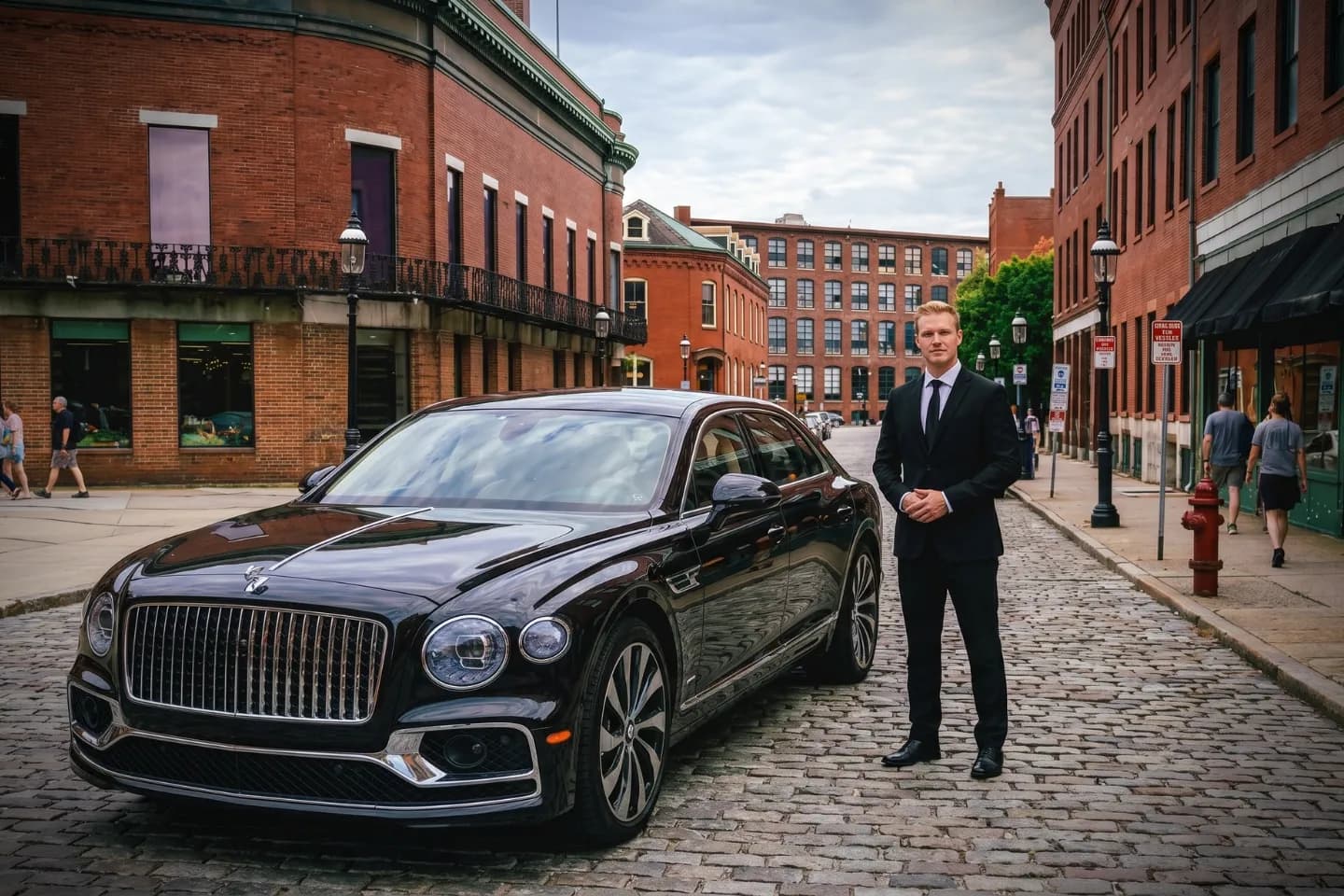 Car Service in Suffolk, MA Car Service in Suffolk, MA with luxury black sedan.