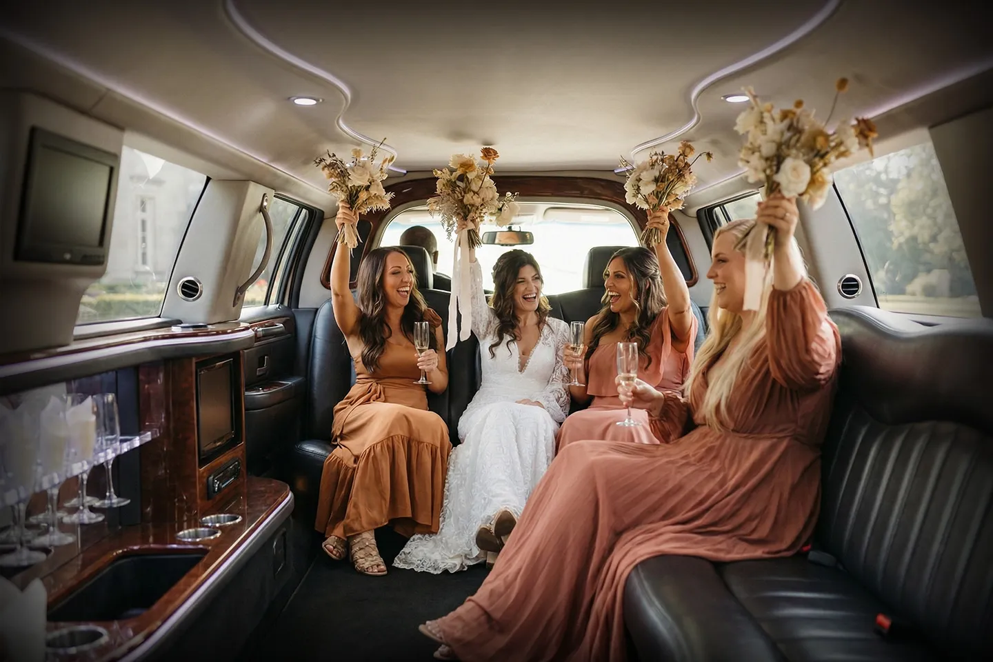 Bronx, NY Wedding Limo Service Stretch limousine for weddings in Bronx, NY with chauffeur service