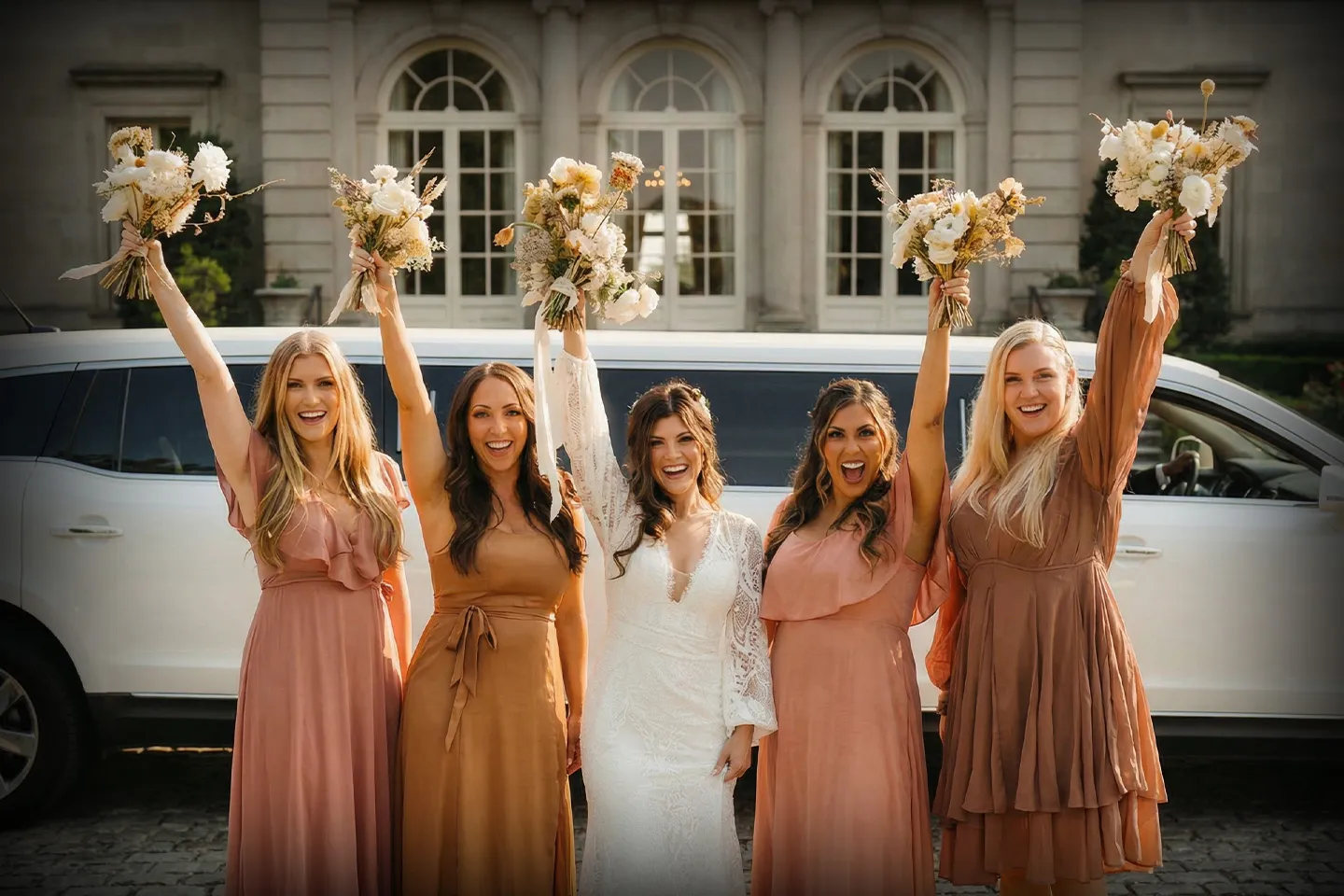 Bronx, NY Wedding Limo Service Elegant Bronx wedding limo ready for bride and groom transportation