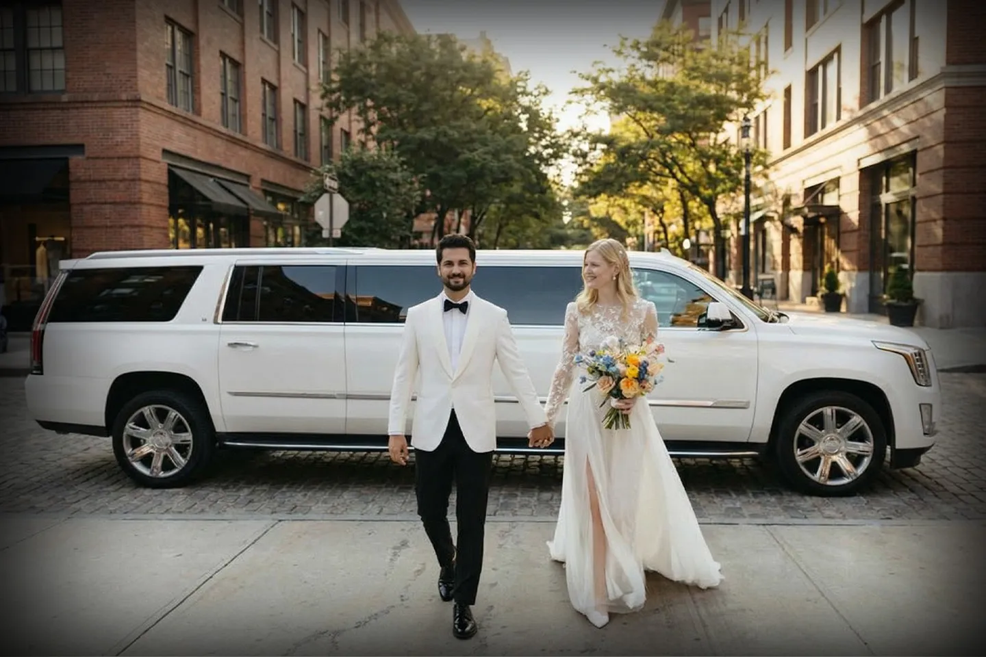 Manhattan, NY Wedding Limo Service Stretch limousine for weddings in Manhattan, NY with chauffeur service