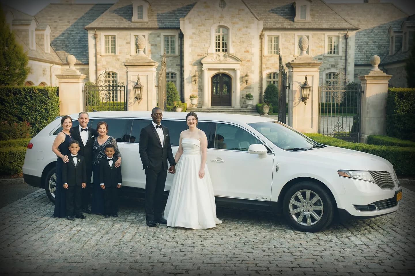 Staten Island, NY Wedding Limo Service Elegant Staten Island wedding limo ready for bride and groom transportation